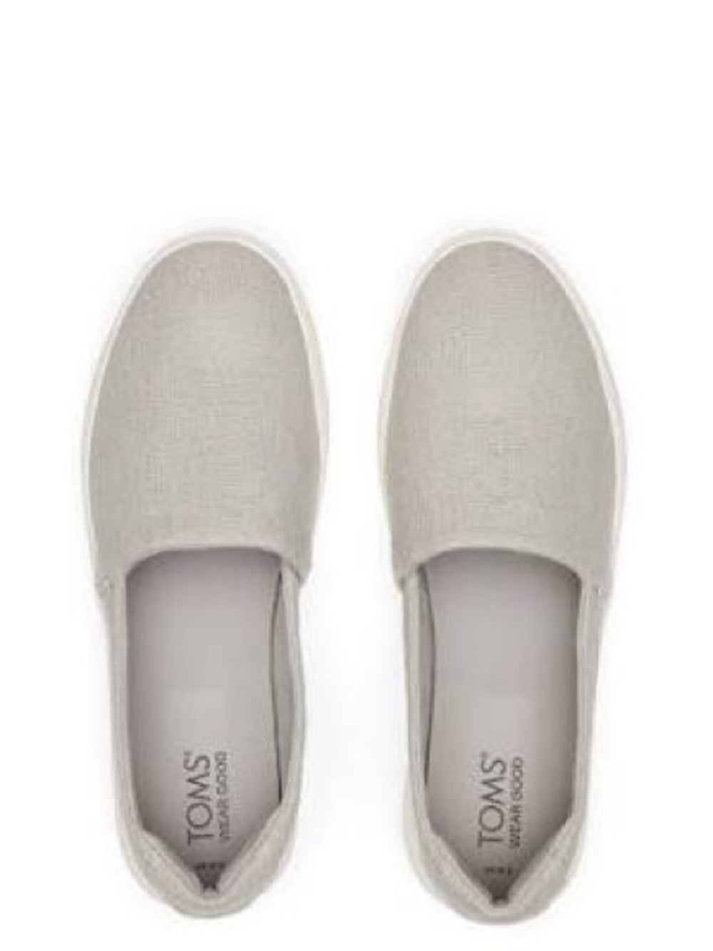 TOMS•Kameron metallic grey suede slip on sneakers 8 NWT
